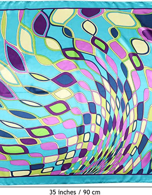 Load image into Gallery viewer, 35” Large Satin Square Head Scarf - 2Pcs Silk Floral Head Scarves Women Hair Scarves Hair Bandanas
