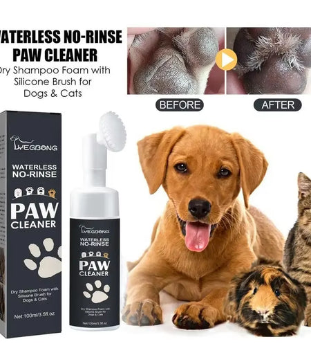 100Mlpaw Cleaner Foam Dog Claw Cleaner Cat Paw Cleaner Waterless Pet Shampoo with Dog Brush for Rinse-Free Cat Paw Deep Cleanser