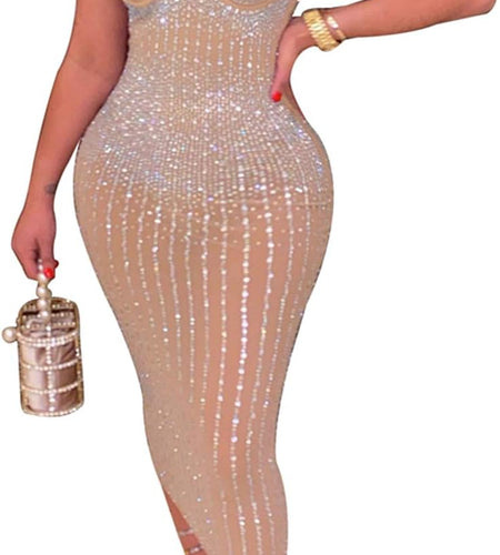 Women Long Sleeve Birthday Dresses Sexy Hot Diamond Process Sexy Dress Party Club Night Dress