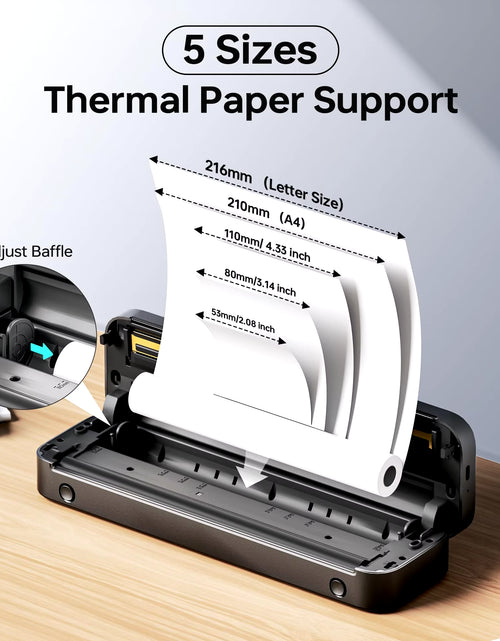 Load image into Gallery viewer, M832 Portable Printer A4 BT Printer for Travel 300Dpi Wireless Inkless Thermal Printer Use in Ios Android Phone Laptop
