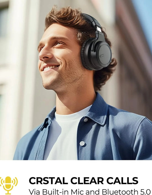 Load image into Gallery viewer, Bluetooth Headphones Active Noise Cancelling Headphones Wireless Headphones over Ear with Mic Deep Bass, Comfortable Protein Earpads, 30 Hours Playtime for Travel/Work, Black
