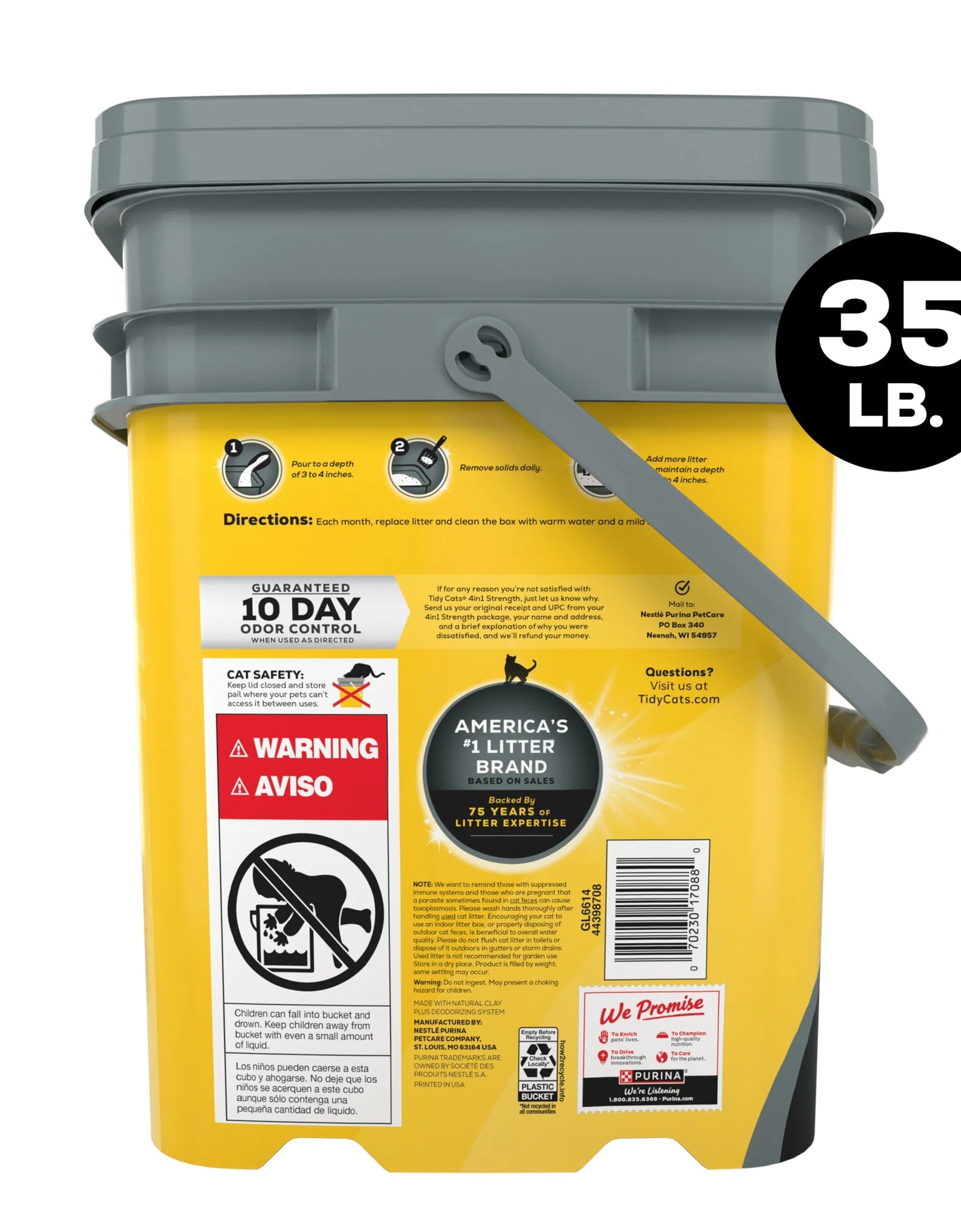 Purina  4-In-1 Strength Clumping Cat Litter, Floral Scent, 35 Lb Pail