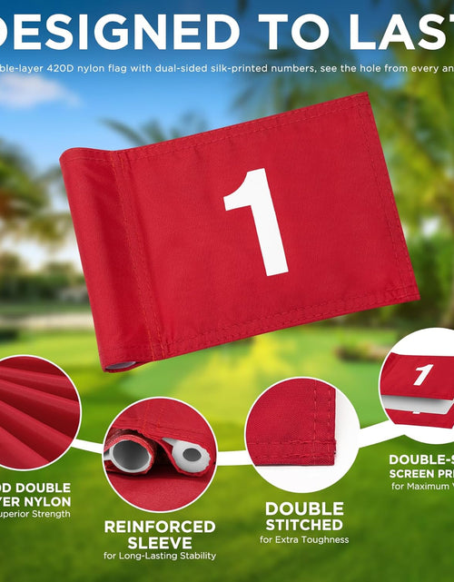 Load image into Gallery viewer, Golf Flagstick Mini, Putting Green Flag for Yard, All 3 Feet, Double-Sided Numbered Golf Flags, Golf Pin Flag Hole Cup Set, Portable 2-Section Design, Gifts Idea
