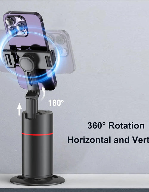 Load image into Gallery viewer, 360 Degree Rotation Auto Face Tracking Phone Holder Stand Foldable Gesture Operation for Mobile Smartphone Vlog Live Streaming
