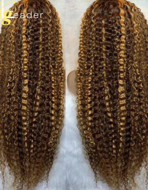 Load image into Gallery viewer, Preplucked Human Hair Lace Front Wig Highlight Straight 180% 13X6 Lace Frontal Wigs Curly Lace Frontal Wigs Swiss Lace
