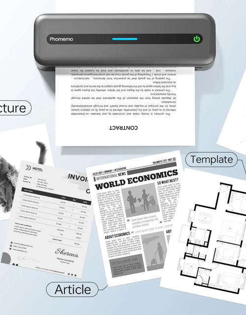 Load image into Gallery viewer, M832 Portable Printer A4 BT Printer for Travel 300Dpi Wireless Inkless Thermal Printer Use in Ios Android Phone Laptop
