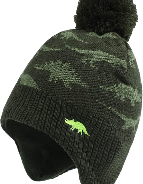 Load image into Gallery viewer, Knitted Baby Hat Scarf Set Winter Warm Boys Girls Beanie Fleece Lining Toddler Kids Hats with Pompom
