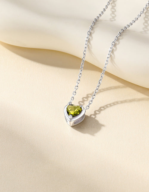 Load image into Gallery viewer, Silver Necklace 925 Sterling Silver Birthstone Love Heart Necklace Gifts for Women
