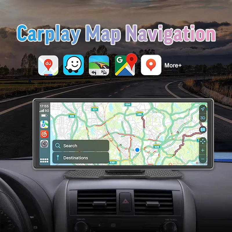 10.26-Inch Wireless Carplay Android Auto Car Portable GPS Navigation Car Display Screen Central Control Screen Radio
