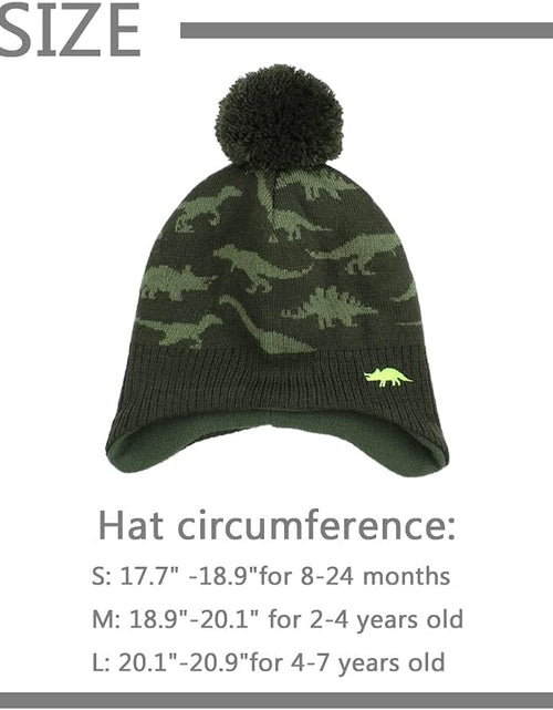 Load image into Gallery viewer, Knitted Baby Hat Scarf Set Winter Warm Boys Girls Beanie Fleece Lining Toddler Kids Hats with Pompom
