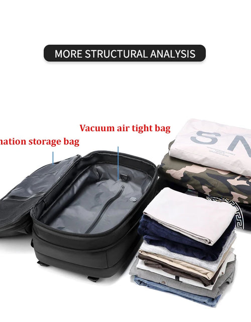 Load image into Gallery viewer, Men Travel Backpack Vacuum Compression 17 Inch Laptop Backpack Business Large Capacity School Backpack Expanded Hiking Backpack
