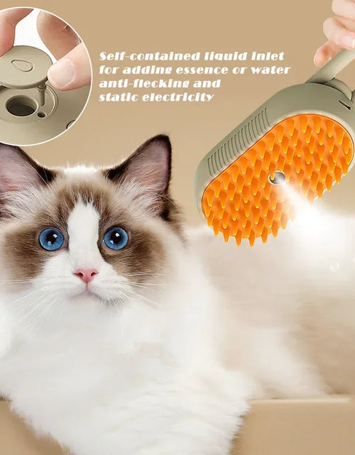 Load image into Gallery viewer, 3In1 Cat Steam Brush Steamy Dog Brush Electric Anti-Splashing Brush with Steam Spray Massage Pet Grooming Comb Hair Removal Comb
