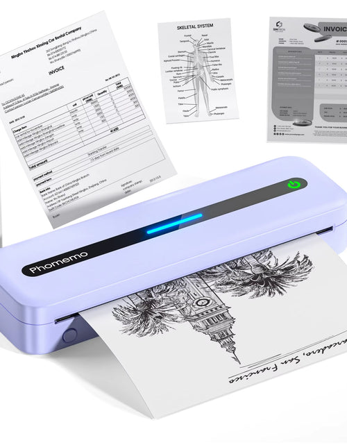 Load image into Gallery viewer, M832 Portable Printer A4 BT Printer for Travel 300Dpi Wireless Inkless Thermal Printer Use in Ios Android Phone Laptop
