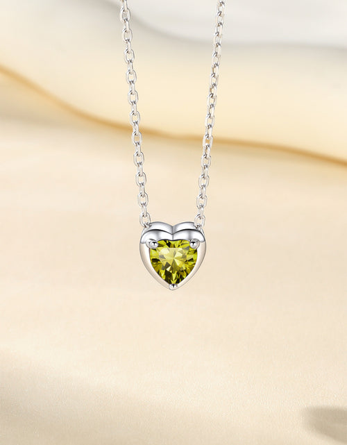 Load image into Gallery viewer, Silver Necklace 925 Sterling Silver Birthstone Love Heart Necklace Gifts for Women
