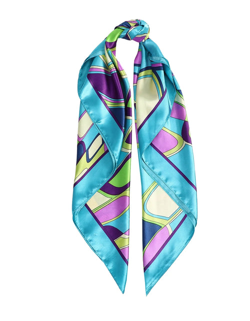 Load image into Gallery viewer, 35” Large Satin Square Head Scarf - 2Pcs Silk Floral Head Scarves Women Hair Scarves Hair Bandanas
