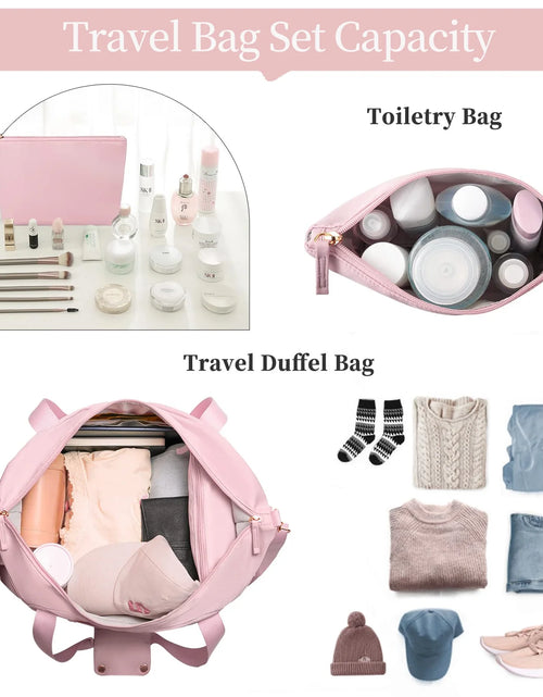 Load image into Gallery viewer, Travel Duffel Bag for Women Gym Bag with USB Charging Port Large Weekender Overnight Bag Yoga Duffle Bags with Wet Pocket and Shoes Compartment, Pink
