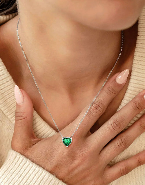 Load image into Gallery viewer, Silver Necklace 925 Sterling Silver Birthstone Love Heart Necklace Mother'S Day Gifts for Mom
