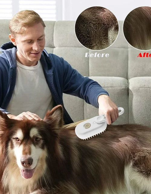 Load image into Gallery viewer, 3In1 Cat Steam Brush Steamy Dog Brush Electric Anti-Splashing Brush with Steam Spray Massage Pet Grooming Comb Hair Removal Comb
