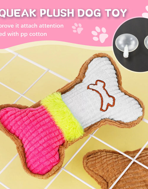Load image into Gallery viewer, 5 Pack Puppy Chew Toys for Teething Small Dogs, Pink Rubber Puppy Teething Toys Plush Squeaky Dog Toys for Cleaning Teeth Interactive Pet Doggy Bone Toys
