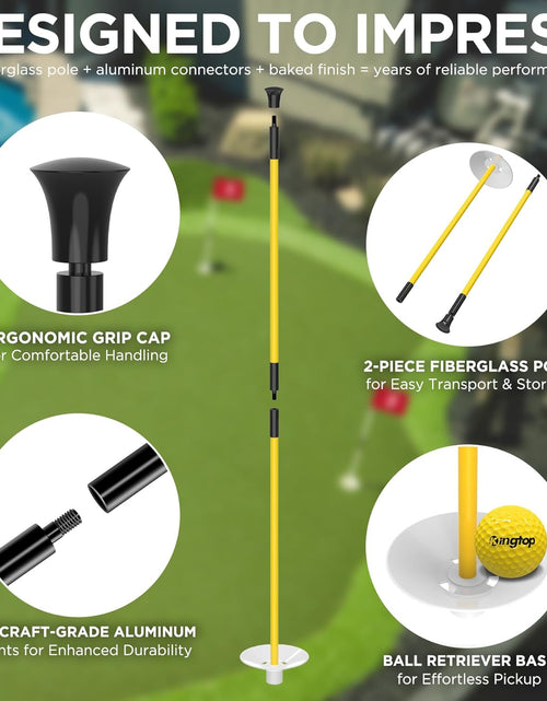 Load image into Gallery viewer, Golf Flagstick Mini, Putting Green Flag for Yard, All 3 Feet, Double-Sided Numbered Golf Flags, Golf Pin Flag Hole Cup Set, Portable 2-Section Design, Gifts Idea
