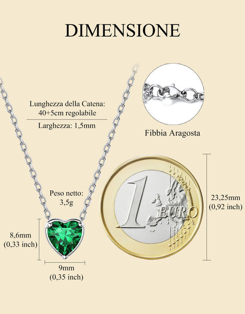 Load image into Gallery viewer, Silver Necklace 925 Sterling Silver Birthstone Love Heart Necklace Mother'S Day Gifts for Mom
