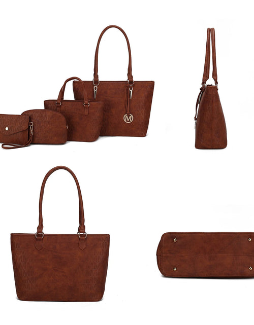 Load image into Gallery viewer, Edelyn Women'S Tote Bag, Small Tote Handbag, Pouch Purse &amp; Wristlet Wallet, Signature Handbag 4 Pcs Set by Mia K
