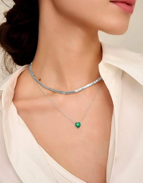 Load image into Gallery viewer, Silver Necklace 925 Sterling Silver Birthstone Love Heart Necklace Mother'S Day Gifts for Mom
