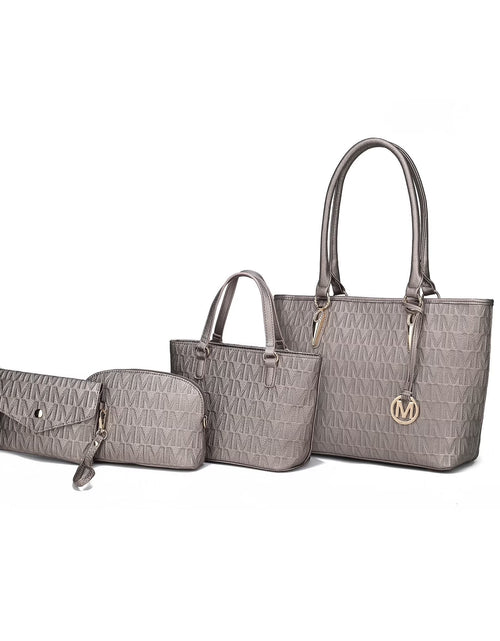 Load image into Gallery viewer, Edelyn Women'S Tote Bag, Small Tote Handbag, Pouch Purse &amp; Wristlet Wallet, Signature Handbag 4 Pcs Set by Mia K
