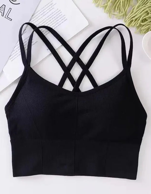 Load image into Gallery viewer, Sexy Women Tops Back Cross Strap Tank Top Push up Running Sports Bra Breathable Soft Fitness Beauty Solid Color Yoga Bra
