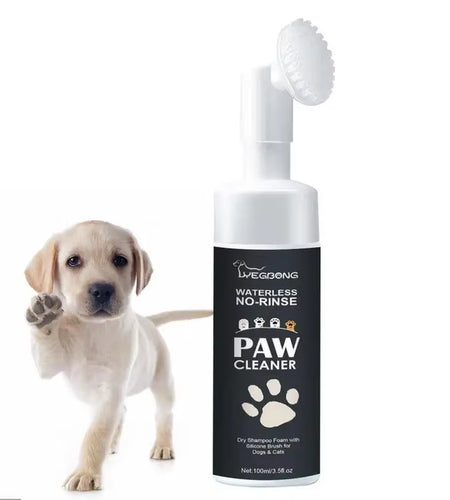100Mlpaw Cleaner Foam Dog Claw Cleaner Cat Paw Cleaner Waterless Pet Shampoo with Dog Brush for Rinse-Free Cat Paw Deep Cleanser