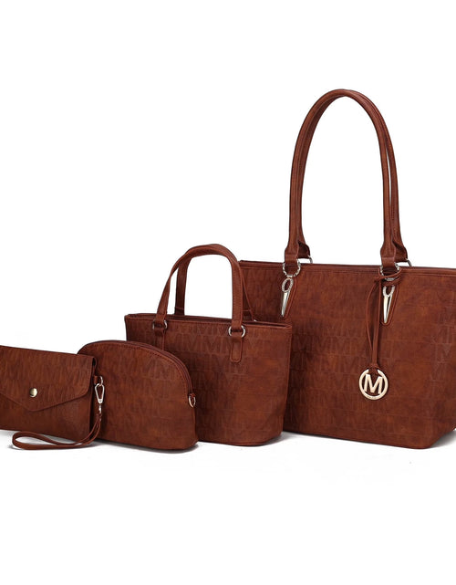 Load image into Gallery viewer, Edelyn Women'S Tote Bag, Small Tote Handbag, Pouch Purse &amp; Wristlet Wallet, Signature Handbag 4 Pcs Set by Mia K
