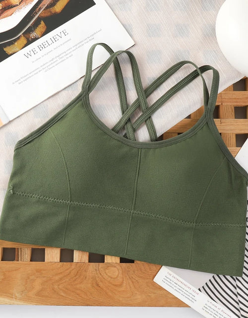 Load image into Gallery viewer, Sexy Women Tops Back Cross Strap Tank Top Push up Running Sports Bra Breathable Soft Fitness Beauty Solid Color Yoga Bra
