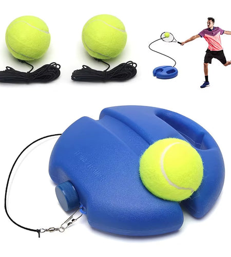 Heavy Duty Tennis Training Aids Base with Elastic Rope Ball Practice Self-Duty Rebound Tennis Trainer Partner Sparring Device