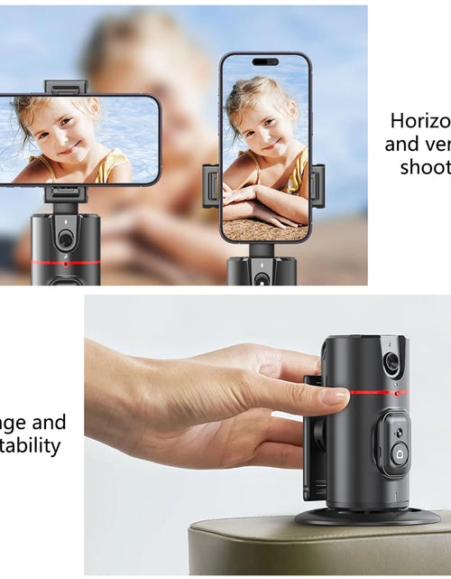 Load image into Gallery viewer, 360 Degree Rotation Auto Face Tracking Phone Holder Stand Foldable Gesture Operation for Mobile Smartphone Vlog Live Streaming
