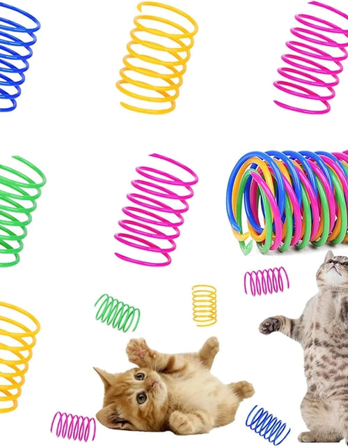Load image into Gallery viewer, 40 Pack Cat Spiral Spring, Cat Toys Spring for Indoor Cats, Durable Plastic Coils Colorful Cat Kitten Spring Toy Creative Toy for Swatting, Biting, Hunting
