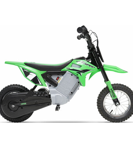 HPR 350 Dirt Bike 24V Electric Motorcycle in Green for Kids