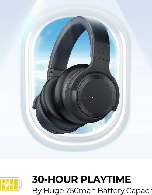 Load image into Gallery viewer, Bluetooth Headphones Active Noise Cancelling Headphones Wireless Headphones over Ear with Mic Deep Bass, Comfortable Protein Earpads, 30 Hours Playtime for Travel/Work, Black
