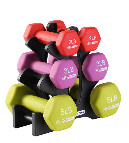 Neoprene Dumbbell Weight Set with Rack 2-5 Lbs
