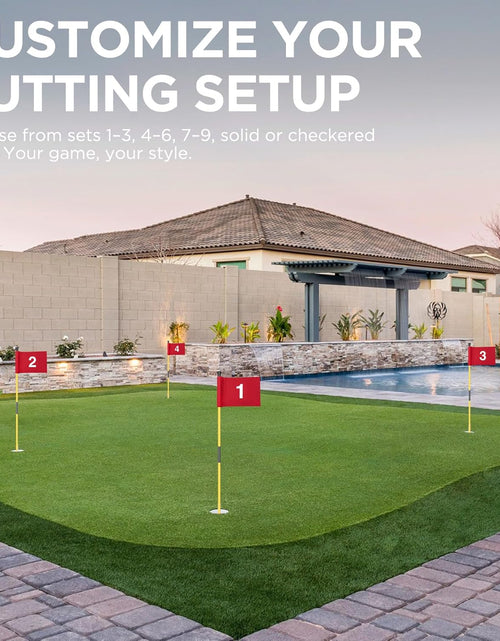 Load image into Gallery viewer, Golf Flagstick Mini, Putting Green Flag for Yard, All 3 Feet, Double-Sided Numbered Golf Flags, Golf Pin Flag Hole Cup Set, Portable 2-Section Design, Gifts Idea
