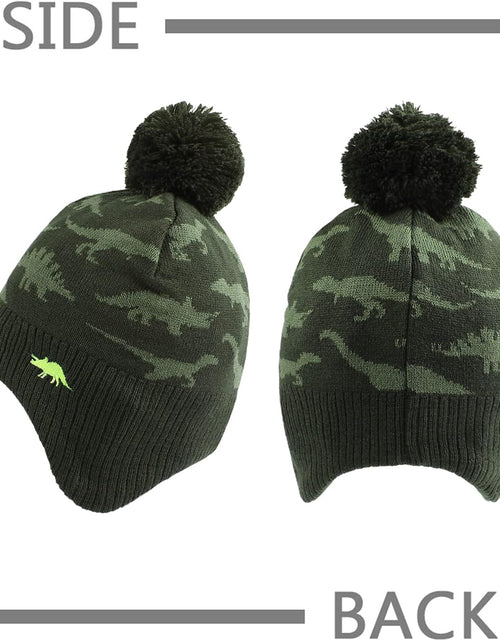 Load image into Gallery viewer, Knitted Baby Hat Scarf Set Winter Warm Boys Girls Beanie Fleece Lining Toddler Kids Hats with Pompom
