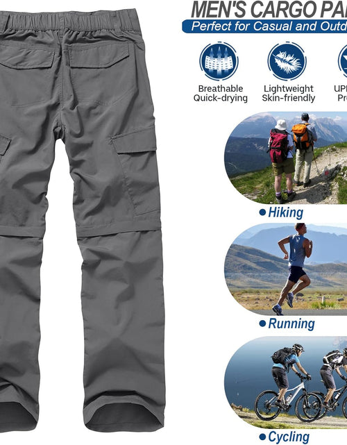 Load image into Gallery viewer, Mens Hiking Pants Quick Dry Lightweight Fishing Pants Convertible Zip off Cargo Work Pants Trousers
