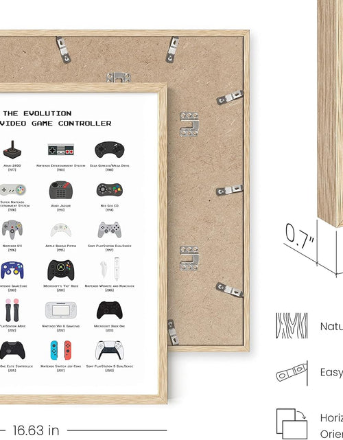 Load image into Gallery viewer, Gamer Wall Decor - Boys Bedroom Posters, Teen Boys Video Game Room Decor, Gaming Poster (Beige Frame, 16X20)
