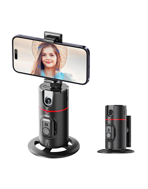 Load image into Gallery viewer, 360 Degree Rotation Auto Face Tracking Phone Holder Stand Foldable Gesture Operation for Mobile Smartphone Vlog Live Streaming
