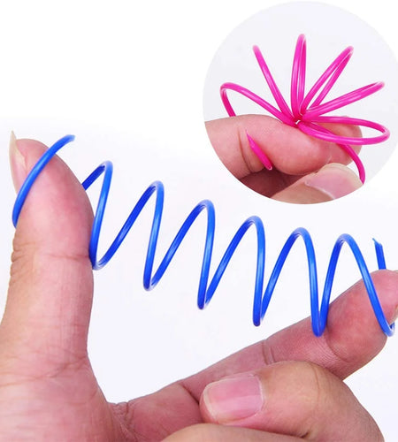 40 Pack Cat Spiral Spring, Cat Toys Spring for Indoor Cats, Durable Plastic Coils Colorful Cat Kitten Spring Toy Creative Toy for Swatting, Biting, Hunting