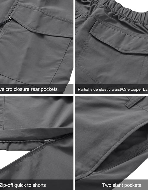 Load image into Gallery viewer, Mens Hiking Pants Quick Dry Lightweight Fishing Pants Convertible Zip off Cargo Work Pants Trousers
