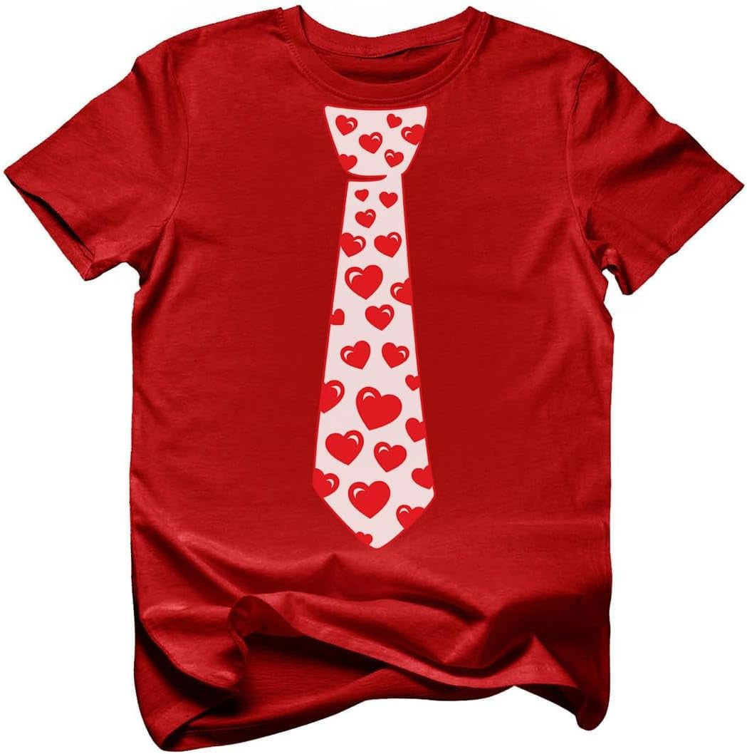 Red Hearts Tie for Valentine'S Day Love Youth Kids T-Shirt
