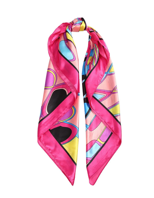 Load image into Gallery viewer, 35” Large Satin Square Head Scarf - 2Pcs Silk Floral Head Scarves Women Hair Scarves Hair Bandanas
