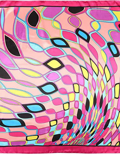 Load image into Gallery viewer, 35” Large Satin Square Head Scarf - 2Pcs Silk Floral Head Scarves Women Hair Scarves Hair Bandanas
