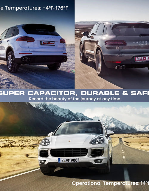 Load image into Gallery viewer, 3 Channel Dash Cam Front and Rear, 4K/2.5K + 1080P Premium Car Camera for Cars with Wi-Fi GPS, Night Vision, 3.16" IPS Touchscreen, 24H Parking Mode, WDR, Type-C, 64GB SD Card Included
