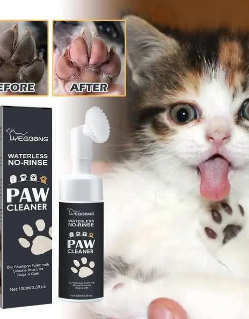 Load image into Gallery viewer, 100Mlpaw Cleaner Foam Dog Claw Cleaner Cat Paw Cleaner Waterless Pet Shampoo with Dog Brush for Rinse-Free Cat Paw Deep Cleanser
